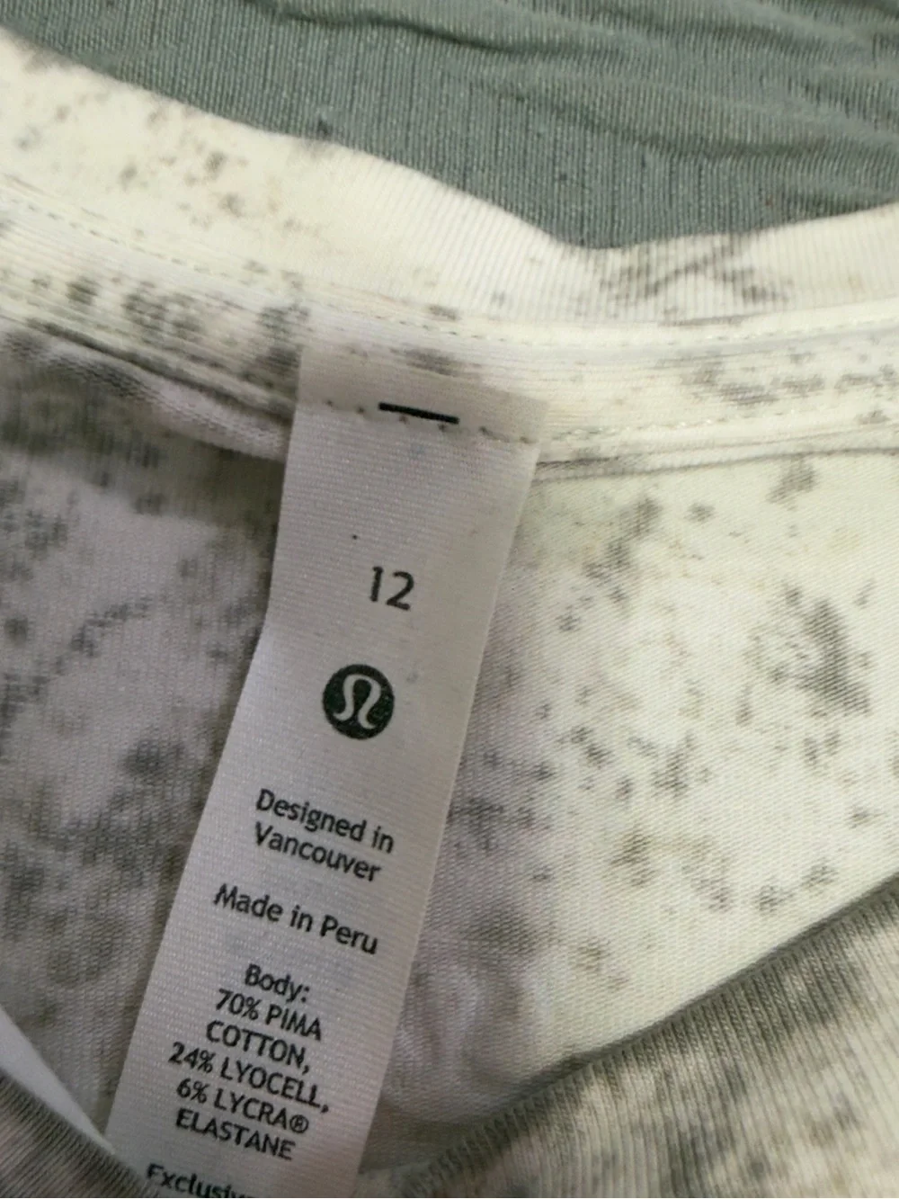 lululemon athletica White & Gray Speckle Crew Tee